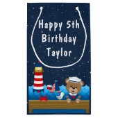 ボーイ航海のベアーレッド&ネイビーハッピーバースデー スモールペーパーバッグ (裏面)