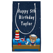 ボーイ航海のベアーレッド&ネイビーハッピーバースデー スモールペーパーバッグ (正面)