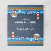 ボーイ航海のベアーレッド&ネイビー誕生日パーティー プレイスカード (外部開封)