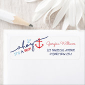 ボーイ航海のベビーシャワーアホイ差出人住所 ラベル (インサイチュ)