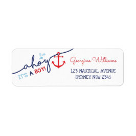 ボーイ航海のベビーシャワーアホイ差出人住所 ラベル