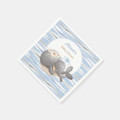 ボーイ航海のホエールブルー夏の男の子の赤ちゃんシャワー スタンダードカクテルナプキン (角)