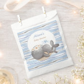 ボーイ航海のホエールブルー夏の男の子の赤ちゃんシャワー フェイバーバッグ (クリップ留めされた状態)