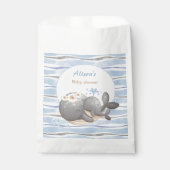 ボーイ航海のホエールブルー夏の男の子の赤ちゃんシャワー フェイバーバッグ (正面)