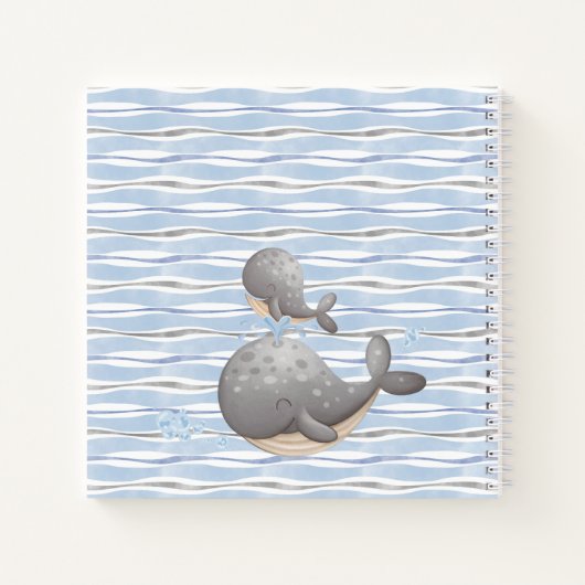 ボーイ航海のホエールベビーシャワーゲストブック ノートブック (裏面)