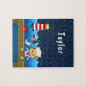 ボーイ航海のモンキーレッド&ネイビー ジグソーパズル (横)