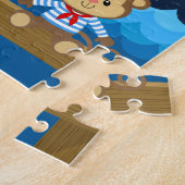 ボーイ航海のモンキーレッド&ネイビー ジグソーパズル (側面)