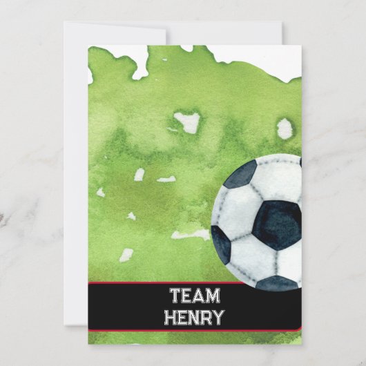 ボーイ誕生日サッカー招待状 招待状 (裏面)