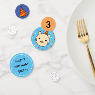 ボーイ誕生日ブルーキャットパーティー装飾 コンフェッティ