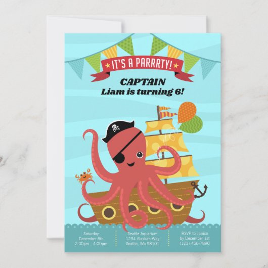 ボーイ誕生日招待状 招待状 (正面)