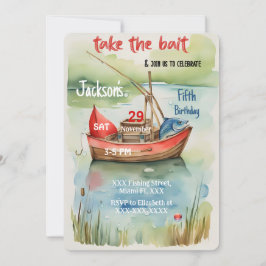 ボーイ誕生日魚釣り 招待状