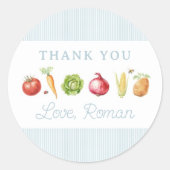 ボーイ農家市場野菜誕生日 ラウンドシール (正面)