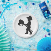 ボーイ遊ズカウボーイ-背景色の選択 ペーパープレート (パーティー)