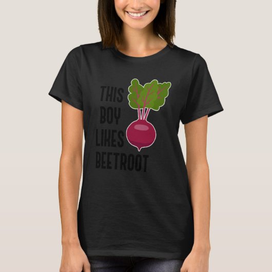 ボーイ食べズビーツレッドビーツベジタブル Tシャツ (正面)