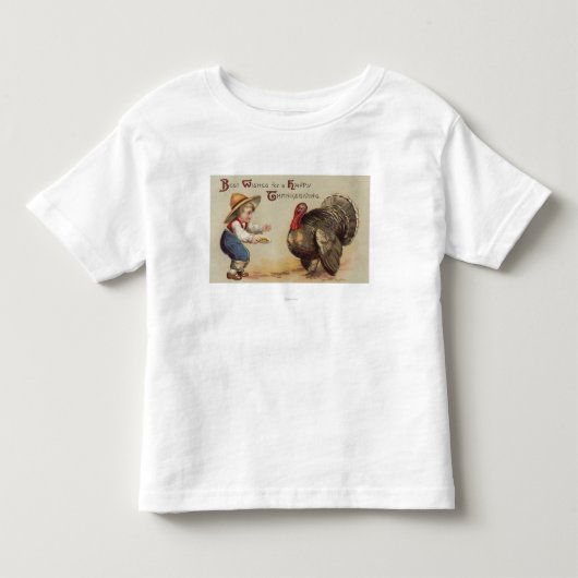 ボーイ食べ物を与えトルコ トドラーTシャツ (正面)