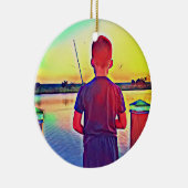 ボーイ魚釣り セラミックオーナメント (右)