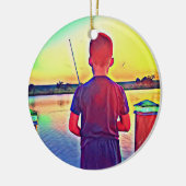 ボーイ魚釣り セラミックオーナメント (左)