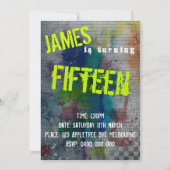 ボーイ10代のグラフィティ招待状 招待状 (正面)