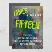 ボーイ10代のグラフィティ招待状 招待状 (正面/裏面)