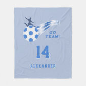 ボーイ10代のスポーツサッカーボールアスリートパーソナライズされた フリースブランケット (正面)