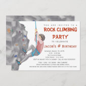 ボーイ10代のロック登山バースデーパーティ招待状 招待状 (正面/裏面)