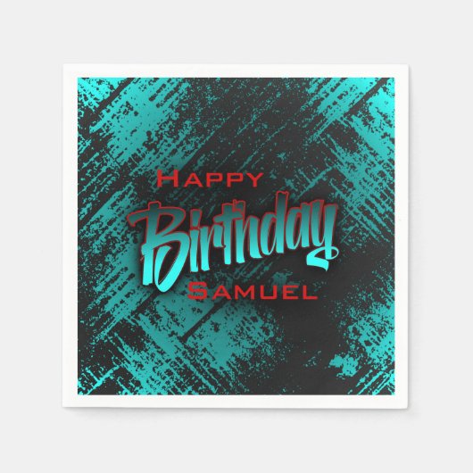 ボーイ10代の誕生日 スタンダードカクテルナプキン (正面)