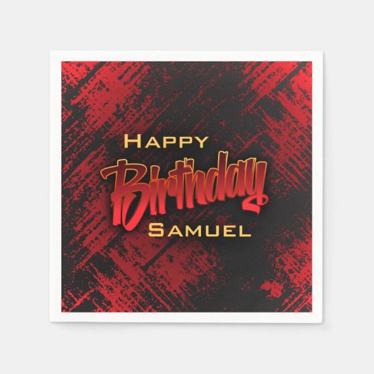 ボーイ10代の誕生日 スタンダードカクテルナプキン (正面)