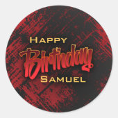 ボーイ10代の誕生日 ラウンドシール (正面)