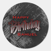 ボーイ10代の誕生日 ラウンドシール (正面)