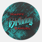 ボーイ10代の誕生日 ラウンドシール (正面)