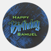 ボーイ10代の誕生日 ラウンドシール (正面)