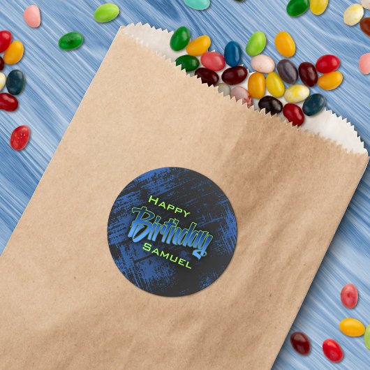 ボーイ10代の誕生日 ラウンドシール