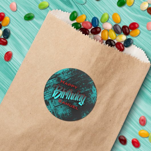 ボーイ10代の誕生日 ラウンドシール