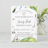 ボーイ1st誕生日パーティーゴルフテーマ 招待状 (スタンド正面)