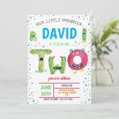 ボーイ2ndバースデーモンスターズパーティーセカンド誕生日 招待状 (スタンド正面)