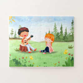 ボーイ&ガールガーデカラフルンアート子供へおもしろい遊&B ジグソーパズル