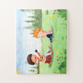 ボーイ&ガールガーデカラフルンアート子供へおもしろい遊&B ジグソーパズル (縦)