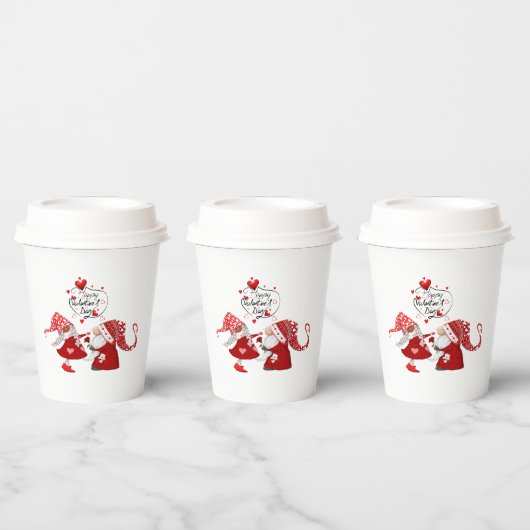 ボーイ&ガールヴァレンティネス格言ハッピーヴァレンティネス文字 紙コップ (複数)