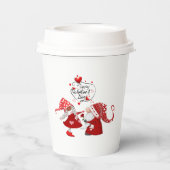 ボーイ&ガールヴァレンティネス格言ハッピーヴァレンティネス文字 紙コップ (裏面)