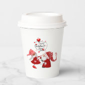 ボーイ&ガールヴァレンティネス格言ハッピーヴァレンティネス文字 紙コップ (正面)