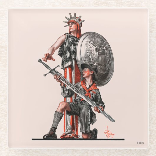 ボーイ・スカウトおよび自由 ガラスコースター (正面)