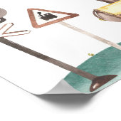 ボーイ・トレイン誕生日・マイルストーンサイン ポスター (角)