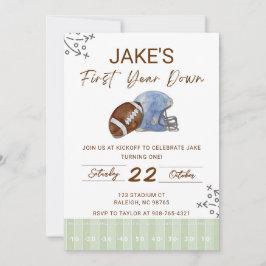ボーイ・ファースト誕生日ファースト・ダウン誕生日招待状 招待状