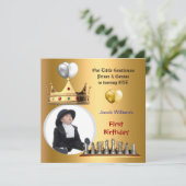 ボーイ・ファースト誕生日第1紳士プリンス天才 招待状 (スタンド正面)