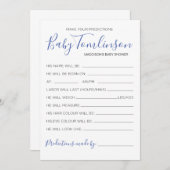 ボーイ·ベイビー·シャワーの予測ゲームカードの推測 招待状 (正面/裏面)