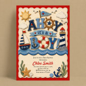 ボーイ・ベイビー・シャワー "Ahoy its a Boy" 招待状