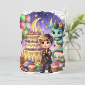 ボーイ – ベビードラゴン誕生日カード | グリーティングカード (スタンド正面)