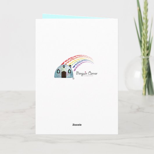 ボーイ・ペンギンとの卒業祝い カード (裏面)