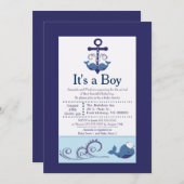 『ボーイ·ホエール·ベイビー·シャワー』 招待状 (正面/裏面)