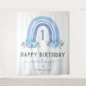 ボーイ ボーホー レインボー ファースト バースデー タペストリー (正面)